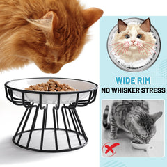Wellbro bol-chat-ceramique-elevé-detail, solidité et nettoyage facilité