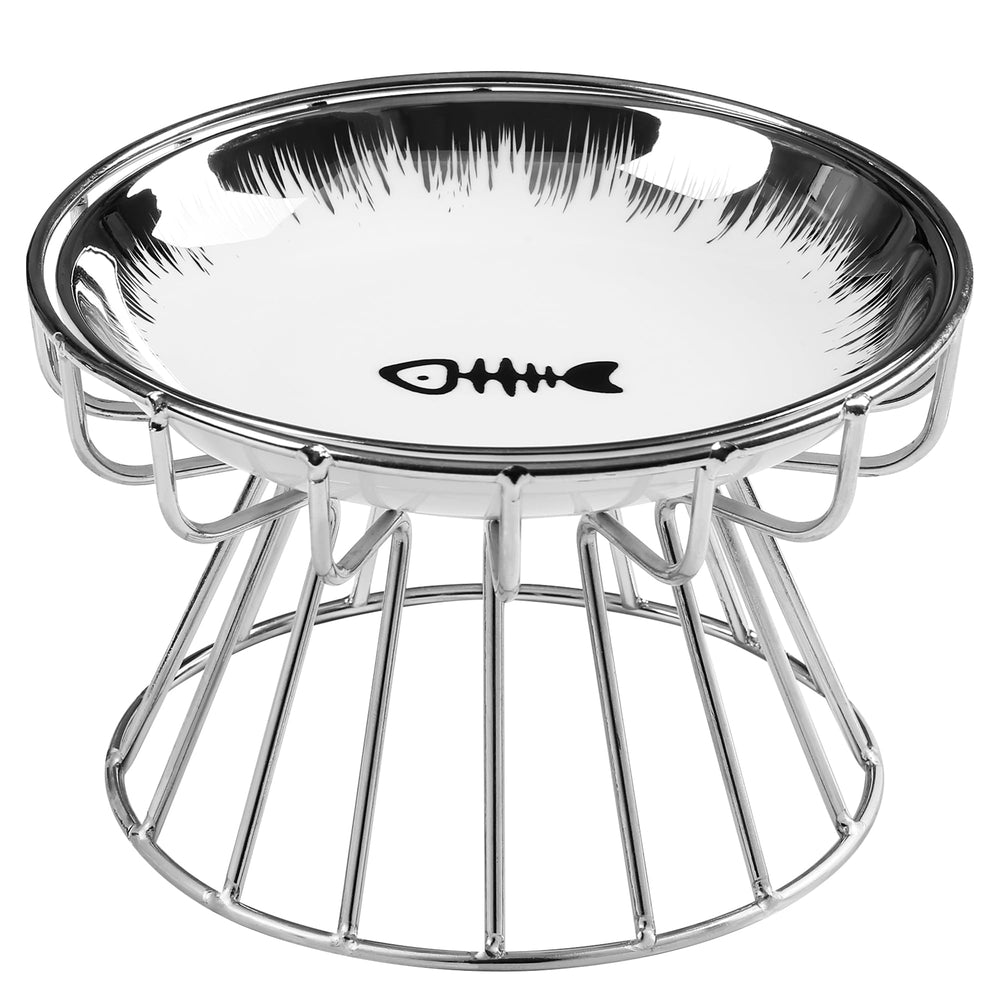 Wellbro bol-chat-élevé avec support-métallique, repas ergonomique pour votre chat.
