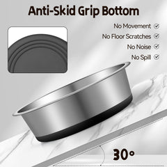 Wellbro bol chien inox profond, idéal pour nourriture et eau.