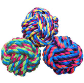 Wellbro: jouet mordillage en corde coton, boule pour chiens et chats, durable et sûr.