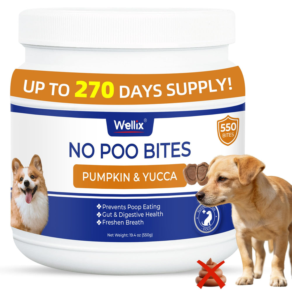 Wellix 550 Bites anti-coprophagie pour chien, soutien digestif potentiel.