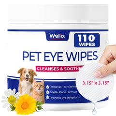 Wellix Lingettes Yeux – hydratation douce autour des yeux pour chiens et chats