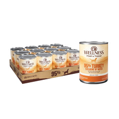 Wellness 95% dinde pâte bocal 13oz, conserve fraîche et pratique pour repas mixte.