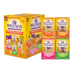 Wellness Appetizing Entrées, poulet effiloché: repas protéiné pour chat adulte, hydratation par bouillon