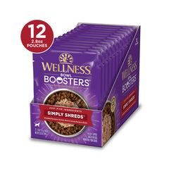 Wellness Bowl Boosters Simply Shreds: proteine emincee et legumes, texture appetissante