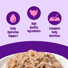 Wellness Chat Dinde Entree Hachée, morceaux finement hachés et sauce légère.