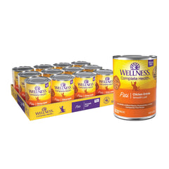 Wellness pâté chat adulte au poulet, boîte de 354 g, pratique et humide.