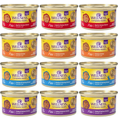 Wellness Chat Pâté: boîtes 3 onces, 4 saveurs, variété pratique pour les repas du chat