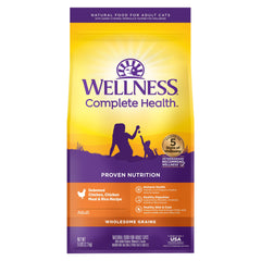 Wellness Complete Health pour chat adulte: croquettes poulet, texture croquante et appétence.