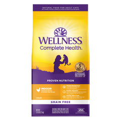 Wellness Complete Health: croquettes pour chat intérieur au poulet, sac 5,5 lb, repas équilibré.