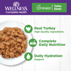 Wellness Complete Health Gravies conserve-dinde: nutrition quotidienne complete pour chats adultes.