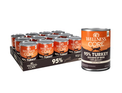 Wellness CORE 95 Dinde et Épinards pâté en conserve, protéines élevées pour chien actif