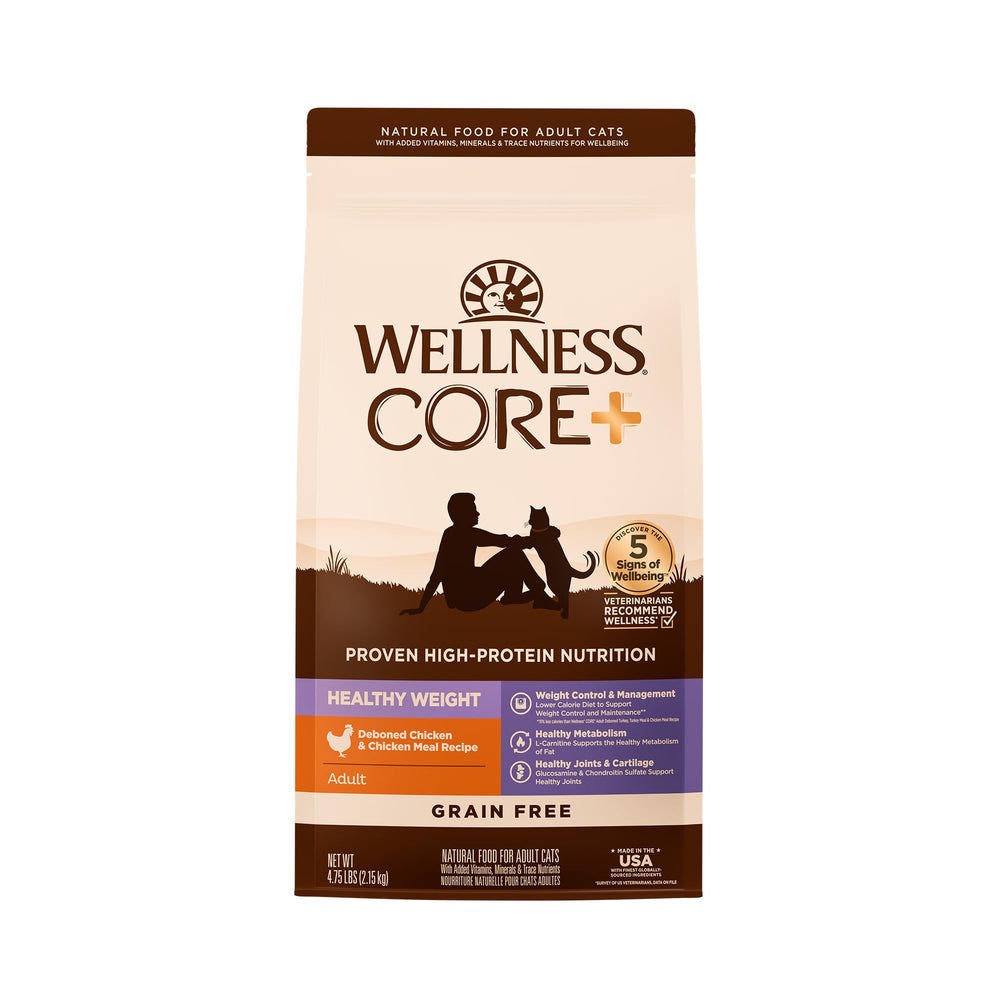 Wellness CORE+ Chat – emballage, alimentation pratique pour le contrôle du poids.
