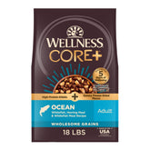 Wellness CORE+ Croquettes chien, image de croquettes riches en protéines pour chien actif.