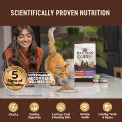 Wellness CORE+ Hairball Pâté Chat Oméga 3 pour peau et pelage sains.