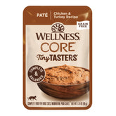 Wellness Core Tiny Tasters Pâté Chat, sachet 1,75 oz, portion pratique pour le repas.