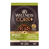 Wellness CORE+ sac chien 18 kilos, nourriture riches protéines pour chien actif.