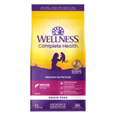 Wellness croquettes sans céréales pour chat intérieur au saumon et hareng, énergie durable.