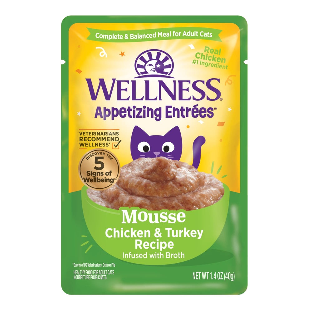 Wellness Appétissantes Entrées Mousse mousse onctueuse au poulet et dinde dans sachets pratiques