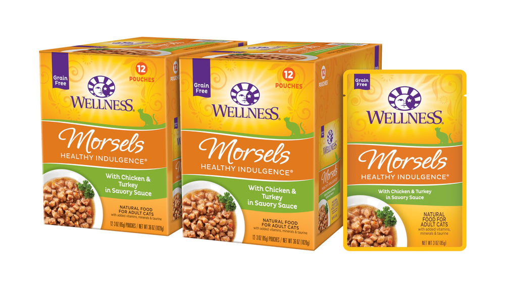 Wellness Gourmets Morsels – sachet chat poulet et dinde, protéines riches pour le repas