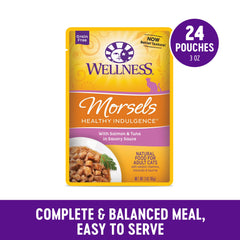 Wellness Indulgence Morsels: emballage sachet pratique pour portions propres et sans gaspillage.