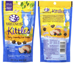 Croquettes Wellness Kittles saumon et canneberges, texture croquante pour entretien dentaire potentiel.