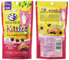 Friandise Kittles thon et canneberges, naturelle et sans céréales, pour récompense adaptée.