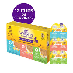 Wellness Purrfect Duos coupe poulet-thon dans sauce, textures riches et hydratation agréable.