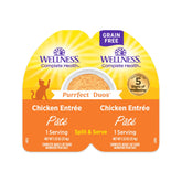 Wellness Purrfect Duos Pâté Poulet – bocal double pour repas propres et faciles.