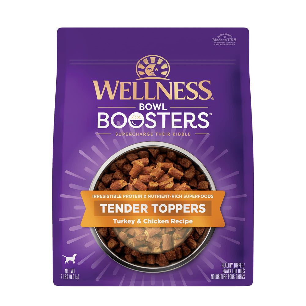 Wellness Tender Bowl Boosters: texture tendre et goût attirant pour chiens.
