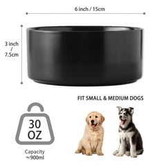 Welloyed bol chien ceramique 6 pouces finition matte et design discret