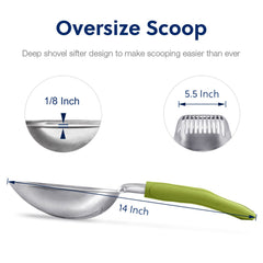 WePet pelle-litiere aluminium robuste, durable et légère pour un usage quotidien.