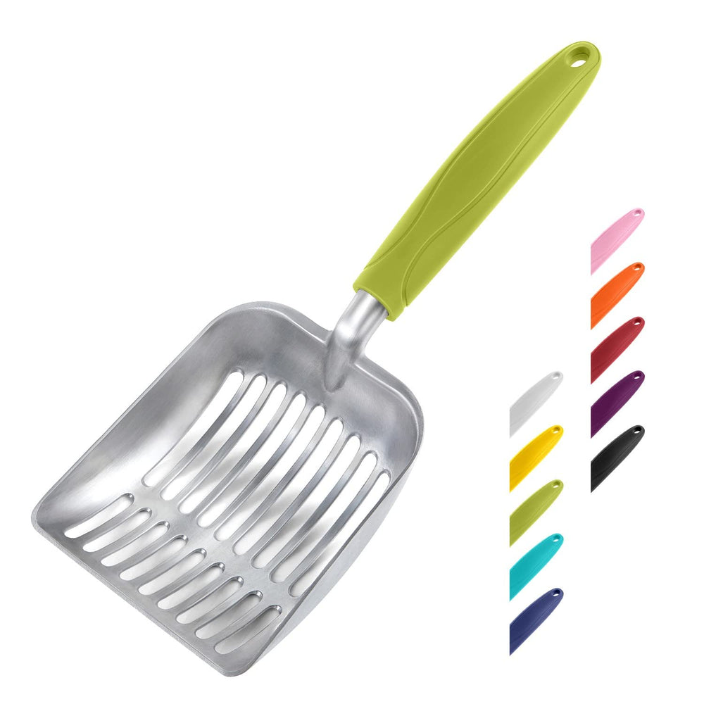 WePet pelle-litière en aluminium verte, compacte et facile à ranger.