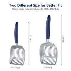 WePet pelle aluminium bleu avec bord tranchant efficace pour défaire les amas.
