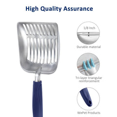 WePet pelle aluminium bleu, facile à nettoyer et résistant à la corrosion.