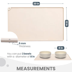 WePet tapis bord eleve anti-debordement pour retenir aliments et liquides pres des bols