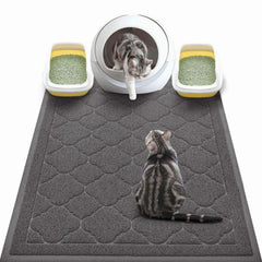 WePet tapis litière chat XXL noir, bloque les éclaboussures et garde le sol propre.