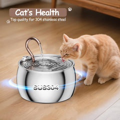 WEPOIU fontaine chat inox robinet-coude—flux constant pour boire facilement.