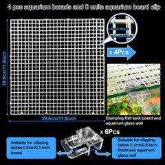 Weramics plaque top aquarium: dimensions 29,5 cm pour une couverture adaptée.