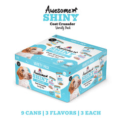Ingrédients de qualité visibles dans Weruva Awesome Shiny pour une alimentation naturelle.