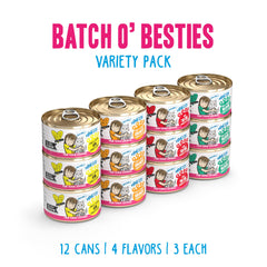 Weruva BFF Minced affichage des quatre recettes.