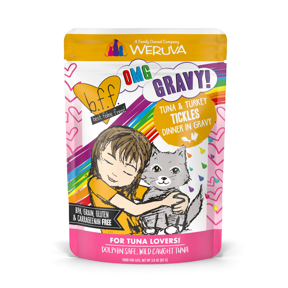 Weruva B.F.F. OMG chat dans sauce, morceaux tendres et saveur riche.
