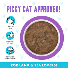 Weruva B.F.F. OMG sauce riche, repas humide et savoureux pour chat.