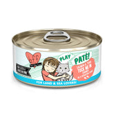 Weruva B.F.F. Play pâté crème saumon-thon, texture onctueuse idéale pour un repas savoureux.