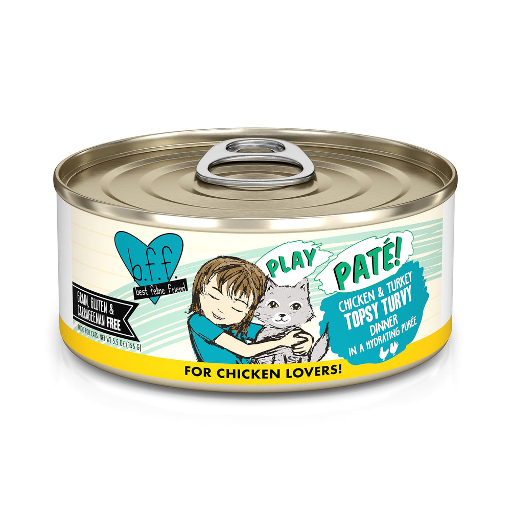 Weruva B.F.F. Play Pâté Lovers Aw Yeah – texture crémeuse au poulet et à la dinde.