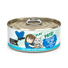 Weruva B.F.F. Play pâté poulet et thon, texture veloutée pour chats gourmands.