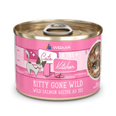 Weruva Cats in the Kitchen Kitty Gone Wild au saumon au jus, bouchées appétentes pour chats.