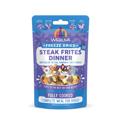 Weruva Chien Lyophilise Steak Frites Dîner avec sirloin-tip, cubes faciles à servir et équilibrés