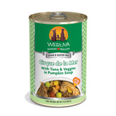Weruva Cirque de la Mer pour chien: thon en morceaux avec légumes et sauce potiron.