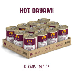 Pack de 12 boîtes Weruva Classic Chien, solution pratique pour les repas variés.